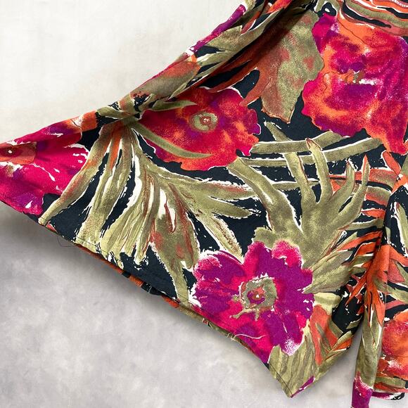 Basic Editions Womens Tropical Floral Shorts Plus Size‎ 26 USA Resort Flowy Chic - Picture 3 of 8